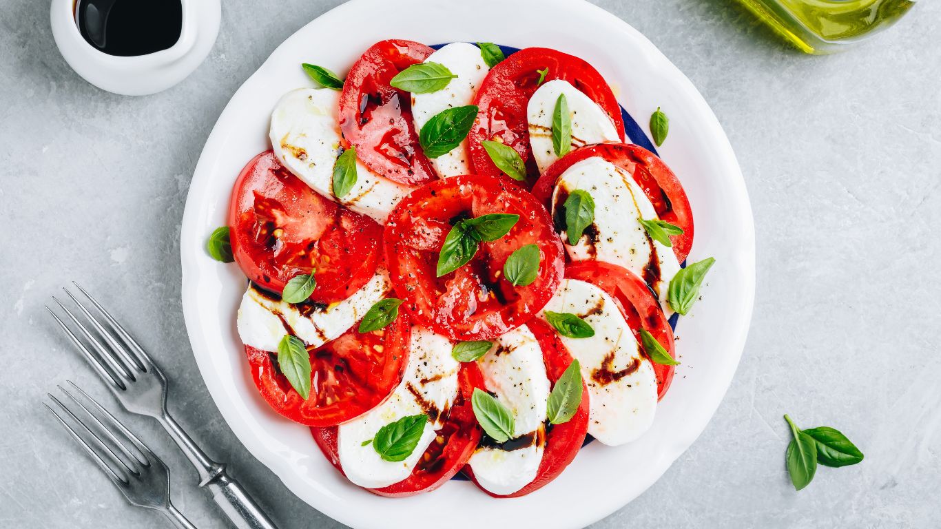 Balinese-Style Caprese Salad with Sambal Matah Dressing