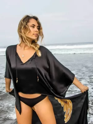 Short Long Angel Wing Kaftan Luxe Silk